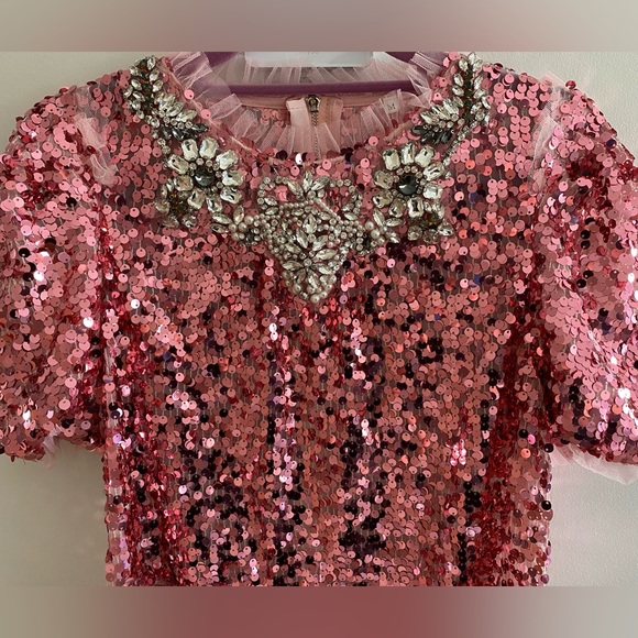 Pink beads detail sequin dress - Picture 3 of 9